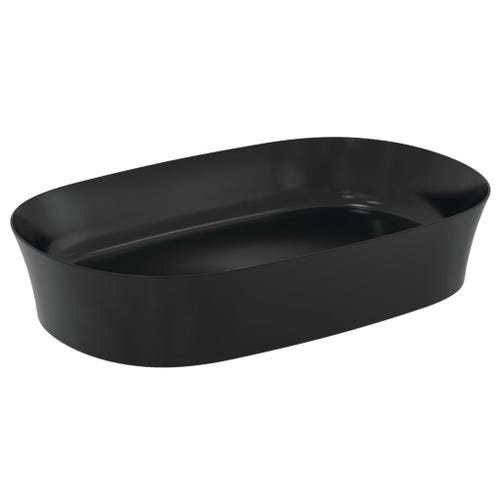 Immagine di Ideal Standard IPALYSS lavabo da appoggio 60 cm, senza troppopieno, con piletta, colore nero finitura opaco E1396V3