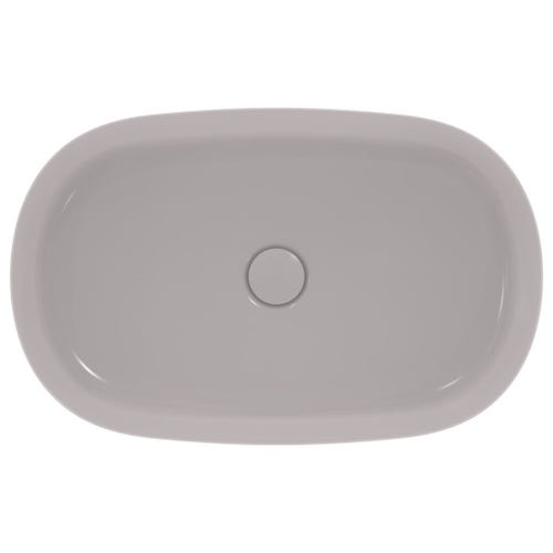Immagine di Ideal Standard IPALYSS lavabo da appoggio 60 cm, senza troppopieno, con piletta, colore grigio cemento finitura opaco E1396V9