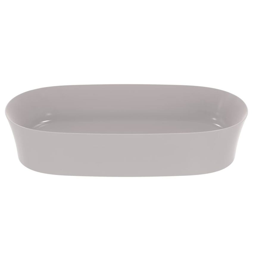 Immagine di Ideal Standard IPALYSS lavabo da appoggio 60 cm, senza troppopieno, con piletta, colore grigio cemento finitura opaco E1396V9