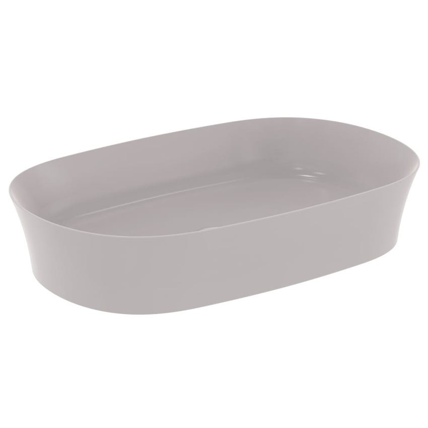 Immagine di Ideal Standard IPALYSS lavabo da appoggio 60 cm, senza troppopieno, con piletta, colore grigio cemento finitura opaco E1396V9