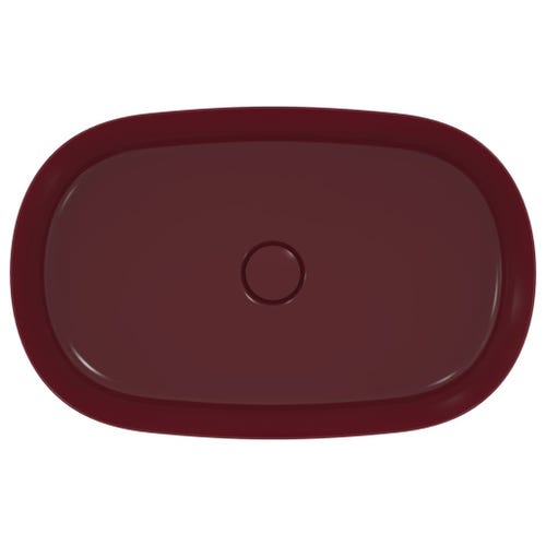 Immagine di Ideal Standard IPALYSS lavabo da appoggio 60 cm, senza troppopieno, con piletta, colore melograno finitura opaco E1396V6