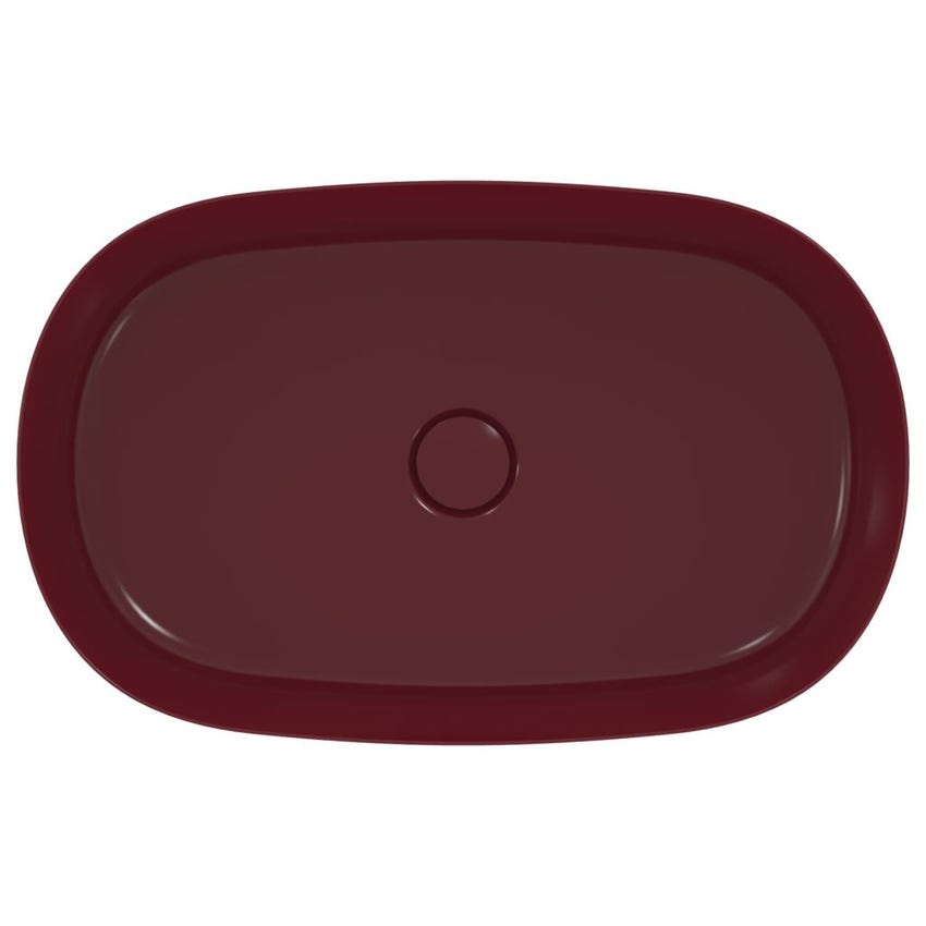 Immagine di Ideal Standard IPALYSS lavabo da appoggio 60 cm, senza troppopieno, con piletta, colore melograno finitura opaco E1396V6