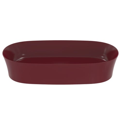 Immagine di Ideal Standard IPALYSS lavabo da appoggio 60 cm, senza troppopieno, con piletta, colore melograno finitura opaco E1396V6