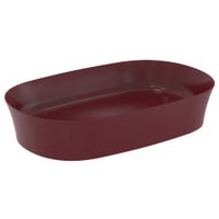 Immagine di Ideal Standard IPALYSS lavabo da appoggio 60 cm, senza troppopieno, con piletta, colore melograno finitura opaco E1396V6
