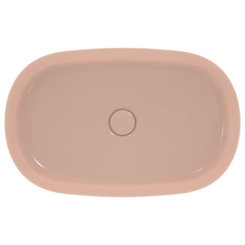 Immagine di Ideal Standard IPALYSS lavabo da appoggio 60 cm, senza troppopieno, con piletta, colore rosa pallido finitura opaco E1396V7