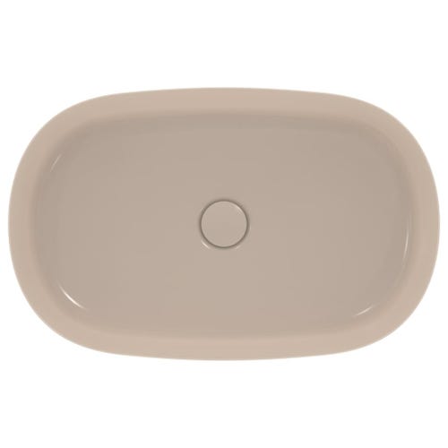 Immagine di Ideal Standard IPALYSS lavabo da appoggio 60 cm, senza troppopieno, con piletta, colore visone finitura opaco E1396V8