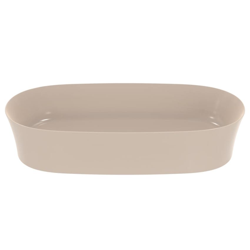 Immagine di Ideal Standard IPALYSS lavabo da appoggio 60 cm, senza troppopieno, con piletta, colore visone finitura opaco E1396V8