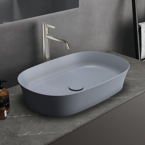 Immagine di Ideal Standard IPALYSS lavabo da appoggio 60 cm, senza troppopieno, con piletta, colore polvere finitura opaco E1396X8