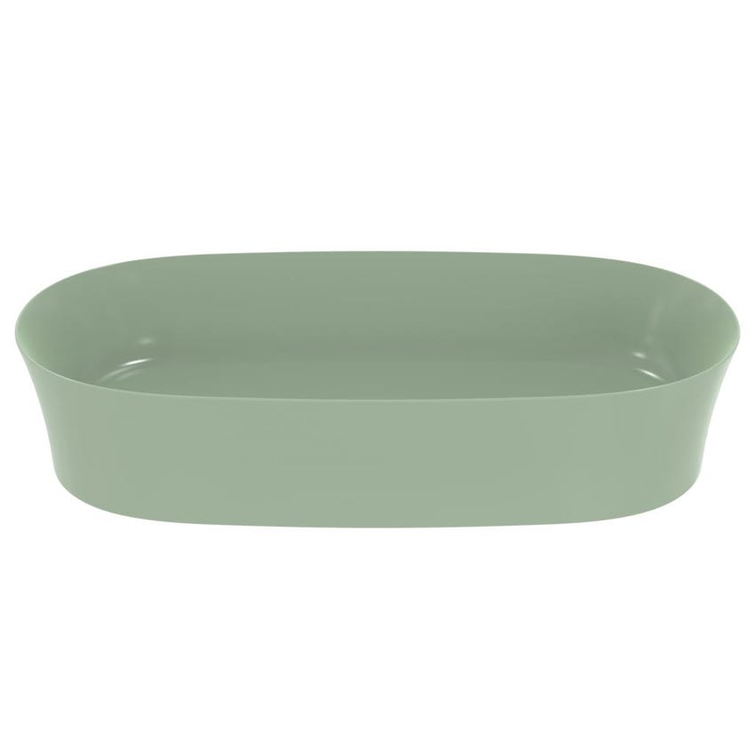 Immagine di Ideal Standard IPALYSS lavabo da appoggio 60 cm, senza troppopieno, con piletta, colore salvia finitura opaco E1396X9