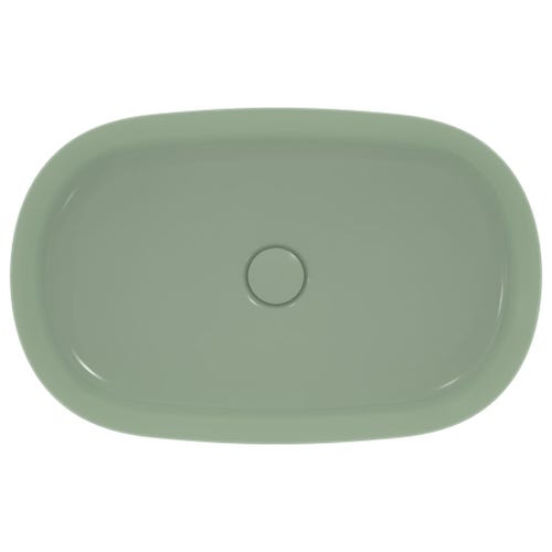 Immagine di Ideal Standard IPALYSS lavabo da appoggio 60 cm, senza troppopieno, con piletta, colore salvia finitura opaco E1396X9