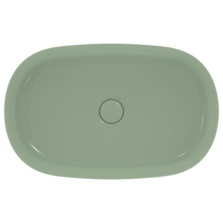 Immagine di Ideal Standard IPALYSS lavabo da appoggio 60 cm, senza troppopieno, con piletta, colore salvia finitura opaco E1396X9
