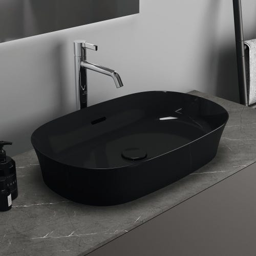 Immagine di Ideal Standard IPALYSS lavabo da appoggio 60 cm, con troppopieno, colore nero E1397V2