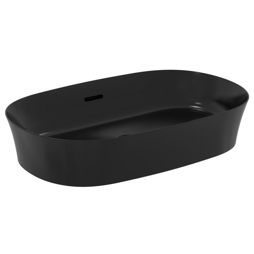 Immagine di Ideal Standard IPALYSS lavabo da appoggio 60 cm, con troppopieno, colore nero finitura opaco E1397V3
