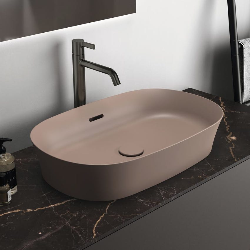 Immagine di Ideal Standard IPALYSS lavabo da appoggio 60 cm, con troppopieno, colore kashmir finitura opaco E1397V4