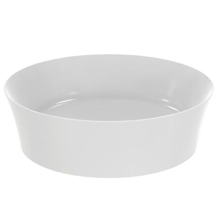 Immagine di Ideal Standard IPALYSS lavabo da appoggio 40 cm, senza troppopieno, con piletta, colore bianco seta finitura opaco E1398V1