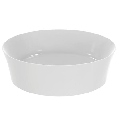 Immagine di Ideal Standard IPALYSS lavabo da appoggio 40 cm, senza troppopieno, con piletta, colore bianco seta finitura opaco E1398V1