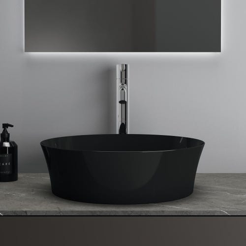 Immagine di Ideal Standard IPALYSS lavabo da appoggio 40 cm, senza troppopieno, con piletta, colore nero E1398V2