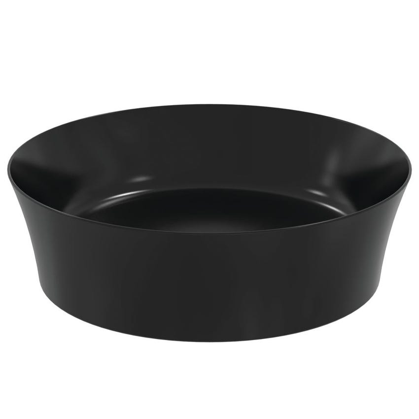 Immagine di Ideal Standard IPALYSS lavabo da appoggio 40 cm, senza troppopieno, con piletta, colore nero finitura opaco E1398V3