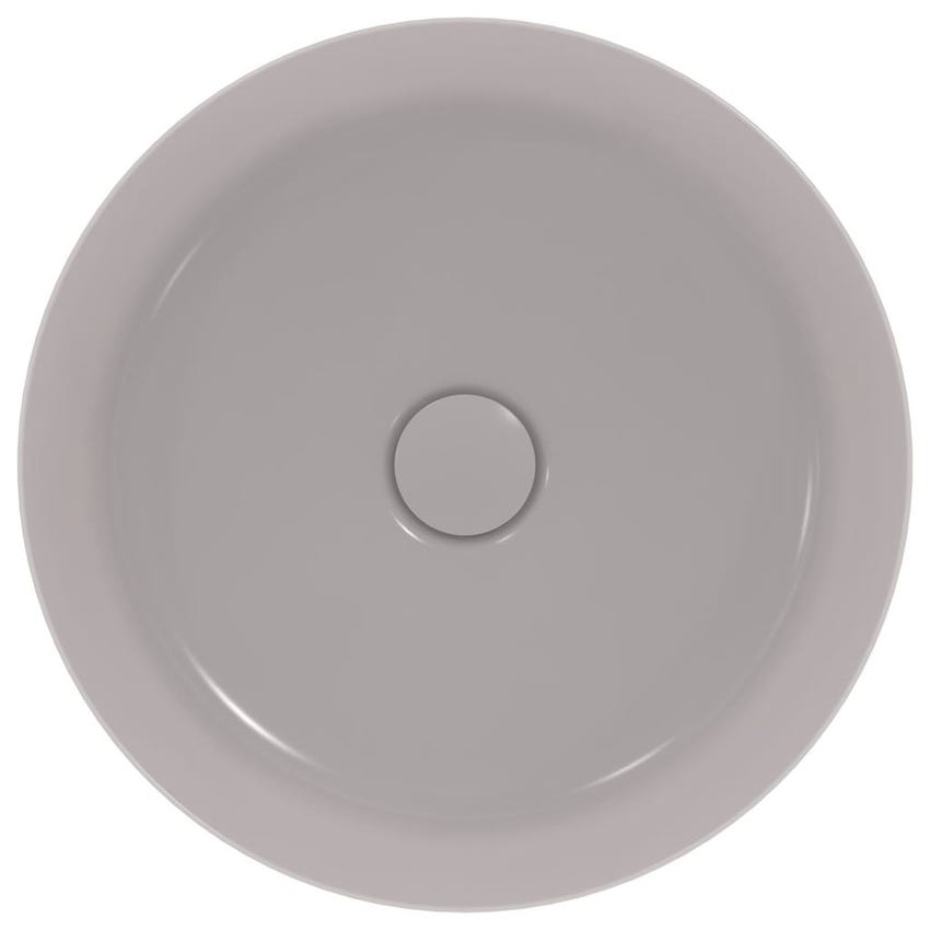 Immagine di Ideal Standard IPALYSS lavabo da appoggio 40 cm, senza troppopieno, con piletta, colore grigio cemento finitura opaco E1398V9