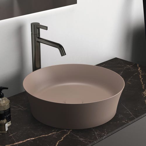 Immagine di Ideal Standard IPALYSS lavabo da appoggio 40 cm, senza troppopieno, con piletta, colore kashmir finitura opaco E1398V4