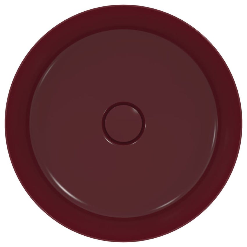 Immagine di Ideal Standard IPALYSS lavabo da appoggio 40 cm, senza troppopieno, con piletta, colore melograno finitura opaco E1398V6