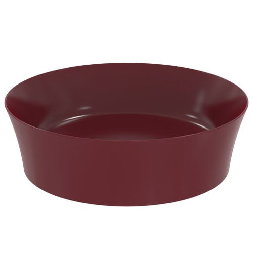 Immagine di Ideal Standard IPALYSS lavabo da appoggio 40 cm, senza troppopieno, con piletta, colore melograno finitura opaco E1398V6