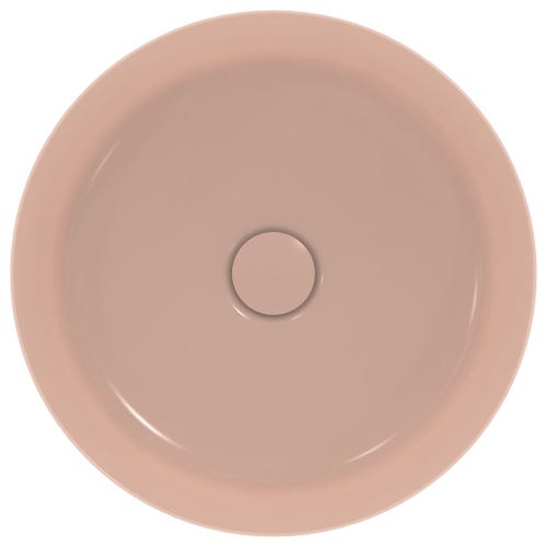 Immagine di Ideal Standard IPALYSS lavabo da appoggio 40 cm, senza troppopieno, con piletta, colore rosa pallido finitura opaco E1398V7