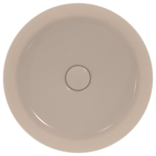 Immagine di Ideal Standard IPALYSS lavabo da appoggio 40 cm, senza troppopieno, con piletta, colore visone finitura opaco E1398V8