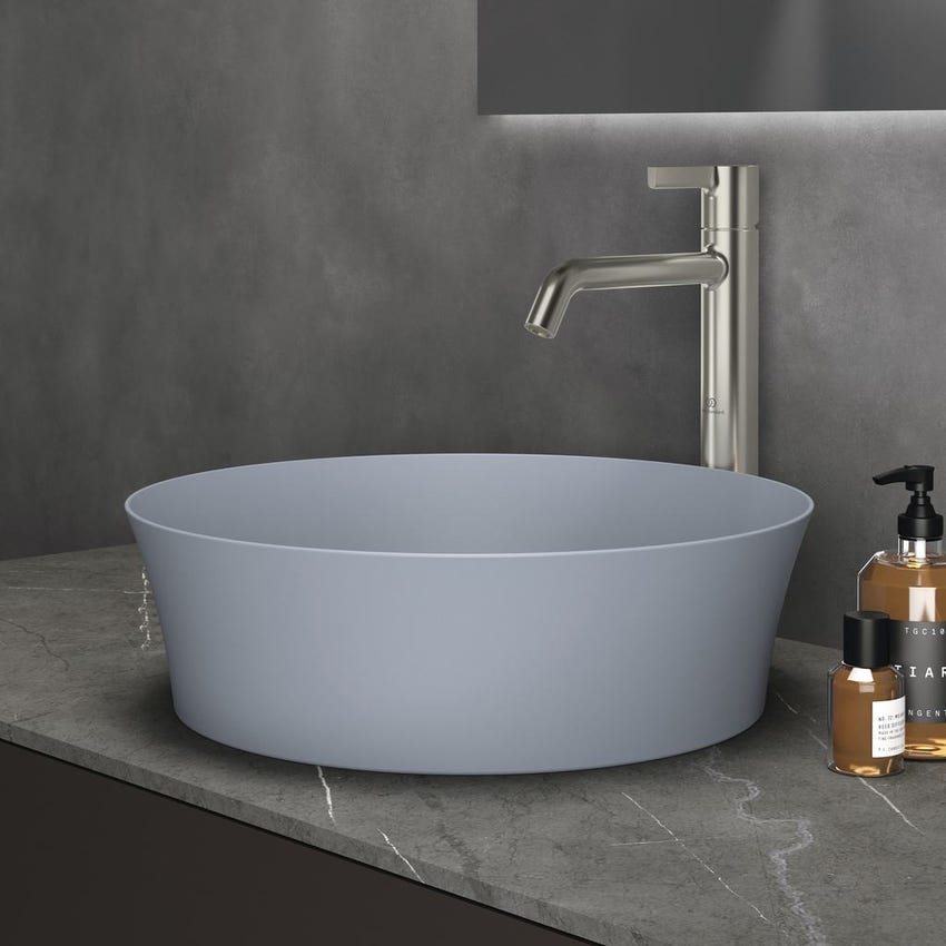 Immagine di Ideal Standard IPALYSS lavabo da appoggio 40 cm, senza troppopieno, con piletta, colore polvere finitura opaco E1398X8