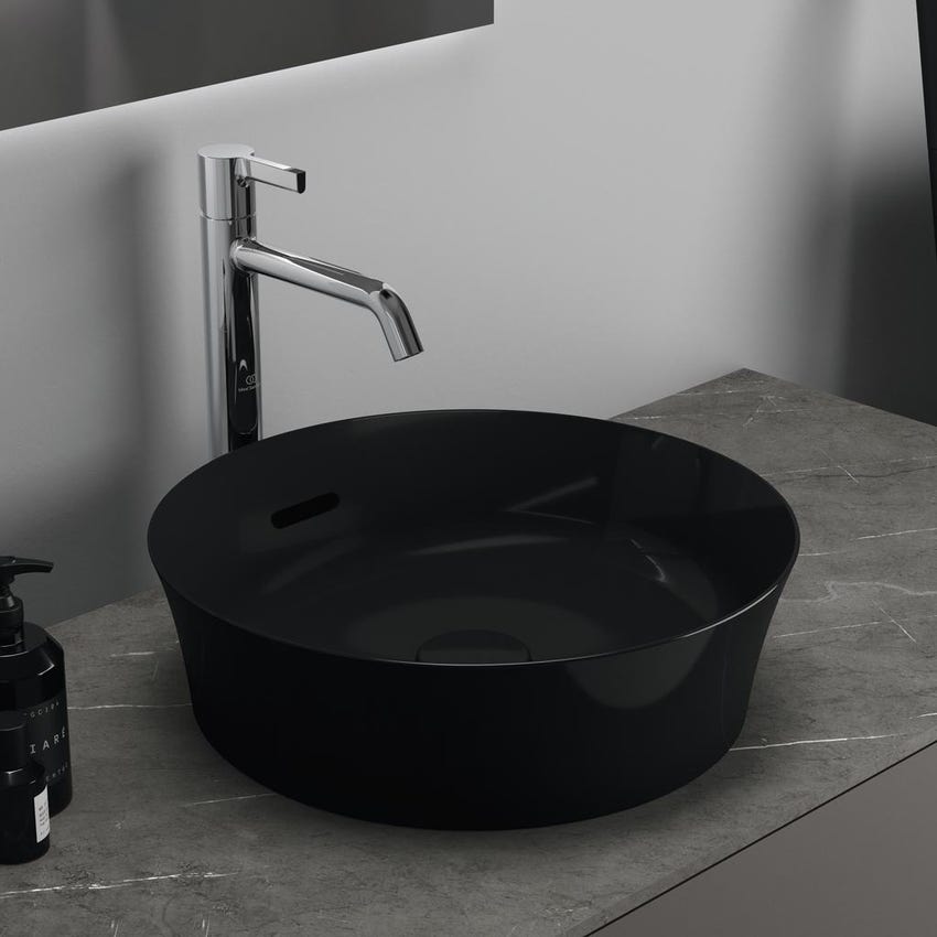 Immagine di Ideal Standard IPALYSS lavabo da appoggio 40 cm, con troppopieno, colore nero E1413V2
