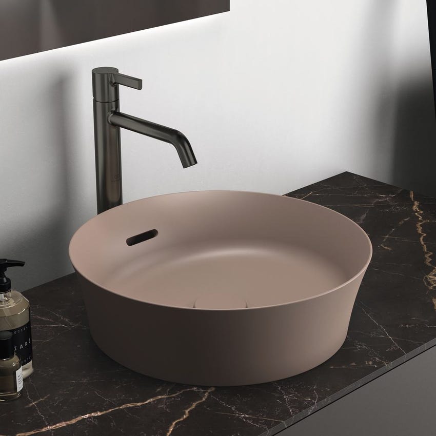 Immagine di Ideal Standard IPALYSS lavabo da appoggio 40 cm, con troppopieno, colore kashmir finitura opaco E1413V4