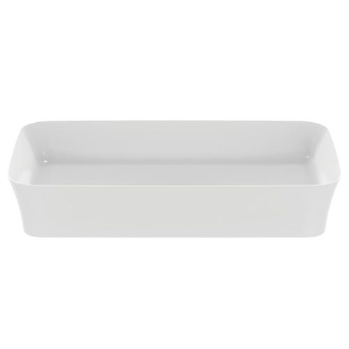 Immagine di Ideal Standard IPALYSS lavabo da appoggio 65 cm, senza troppopieno, con piletta, colore bianco seta finitura opaco E1886V1