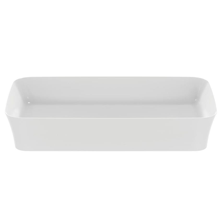 Immagine di Ideal Standard IPALYSS lavabo da appoggio 65 cm, senza troppopieno, con piletta, colore bianco seta finitura opaco E1886V1