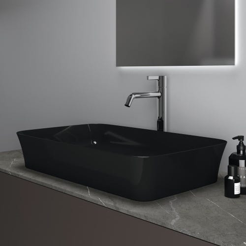 Immagine di Ideal Standard IPALYSS lavabo da appoggio 65 cm, senza troppopieno, con piletta, colore nero E1886V2