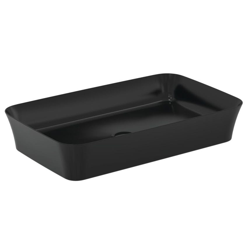 Immagine di Ideal Standard IPALYSS lavabo da appoggio 65 cm, senza troppopieno, con piletta, colore nero finitura opaco E1886V3