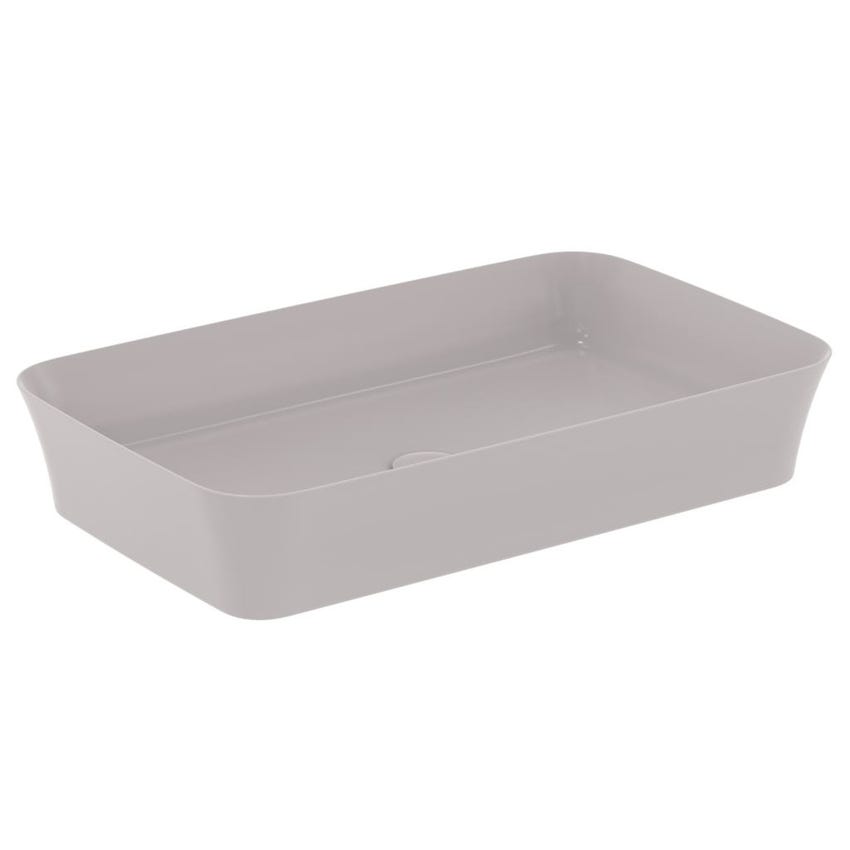 Immagine di Ideal Standard IPALYSS lavabo da appoggio 65 cm, senza troppopieno, con piletta, colore grigio cemento finitura opaco E1886V9