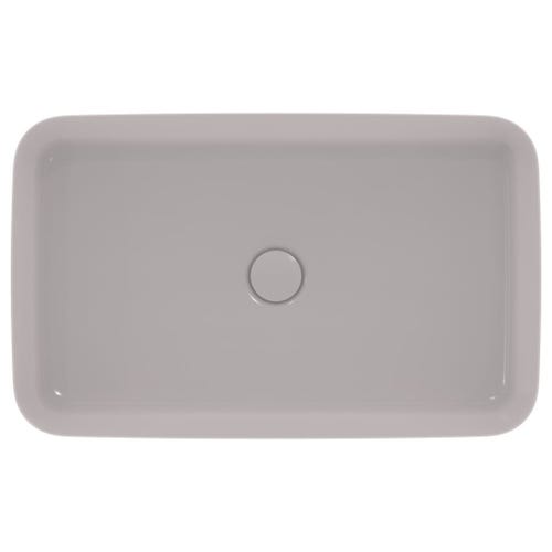 Immagine di Ideal Standard IPALYSS lavabo da appoggio 65 cm, senza troppopieno, con piletta, colore grigio cemento finitura opaco E1886V9