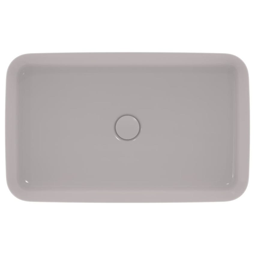 Immagine di Ideal Standard IPALYSS lavabo da appoggio 65 cm, senza troppopieno, con piletta, colore grigio cemento finitura opaco E1886V9