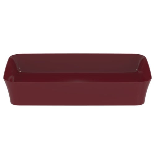 Immagine di Ideal Standard IPALYSS lavabo da appoggio 65 cm, senza troppopieno, con piletta, colore melograno finitura opaco E1886V6