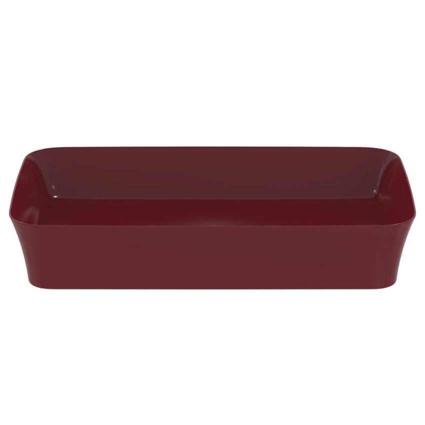 Immagine di Ideal Standard IPALYSS lavabo da appoggio 65 cm, senza troppopieno, con piletta, colore melograno finitura opaco E1886V6