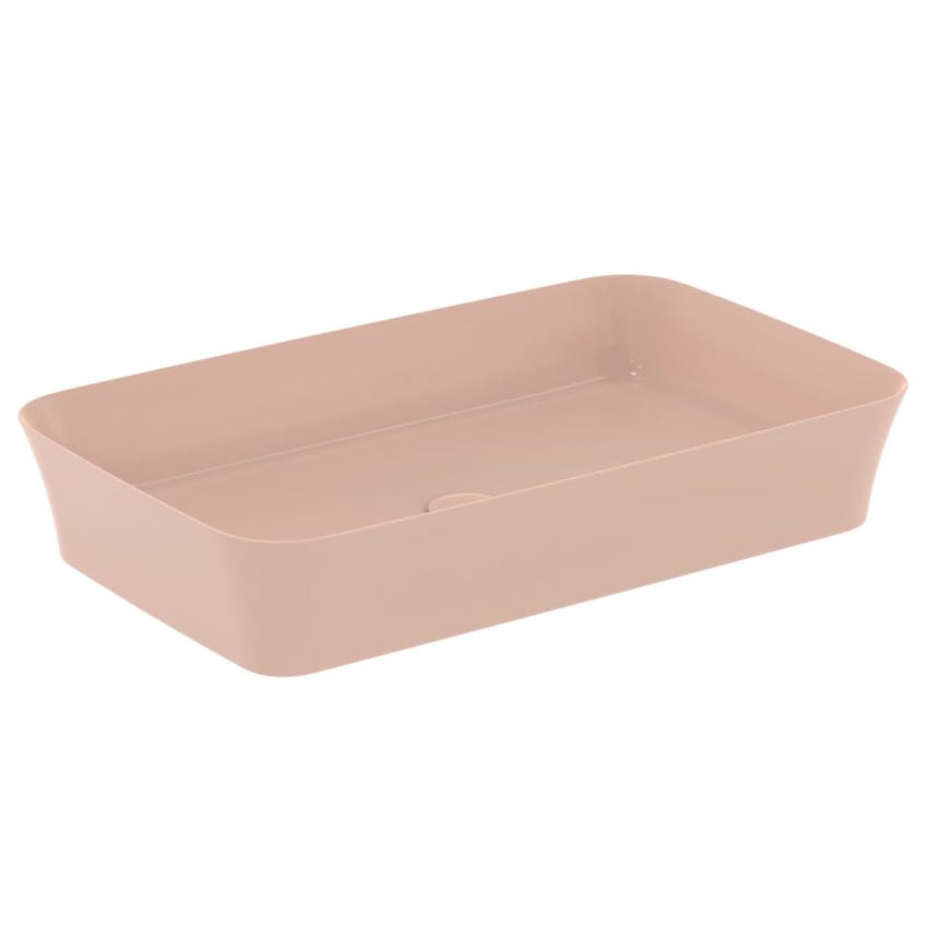 Immagine di Ideal Standard IPALYSS lavabo da appoggio 65 cm, senza troppopieno, con piletta, colore rosa pallido finitura opaco E1886V7