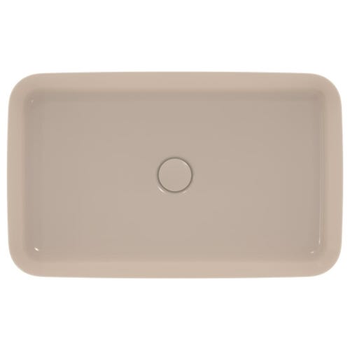Immagine di Ideal Standard IPALYSS lavabo da appoggio 65 cm, senza troppopieno, con piletta, colore visone finitura opaco E1886V8