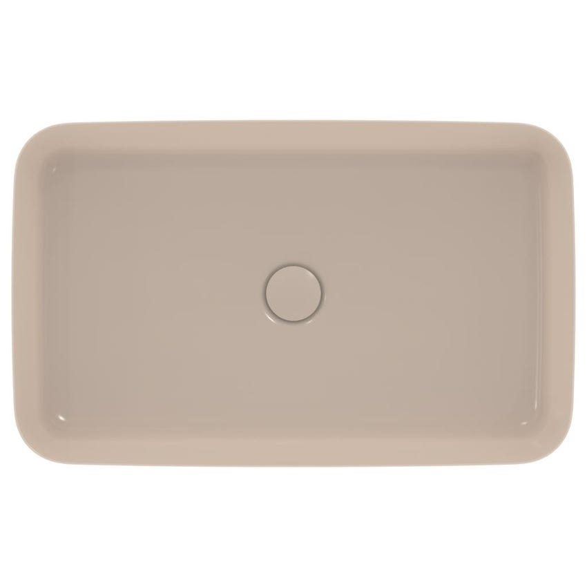 Immagine di Ideal Standard IPALYSS lavabo da appoggio 65 cm, senza troppopieno, con piletta, colore visone finitura opaco E1886V8