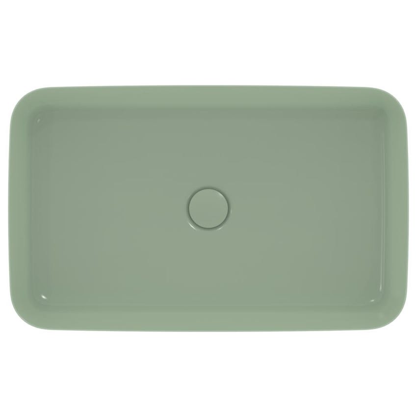 Immagine di Ideal Standard IPALYSS lavabo da appoggio 65 cm, senza troppopieno, con piletta, colore salvia finitura opaco E1886X9