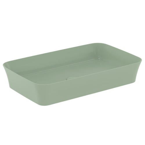 Immagine di Ideal Standard IPALYSS lavabo da appoggio 65 cm, senza troppopieno, con piletta, colore salvia finitura opaco E1886X9