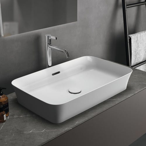 Immagine di Ideal Standard IPALYSS lavabo da appoggio 65 cm, con troppopieno, colore bianco finitura lucido E188701