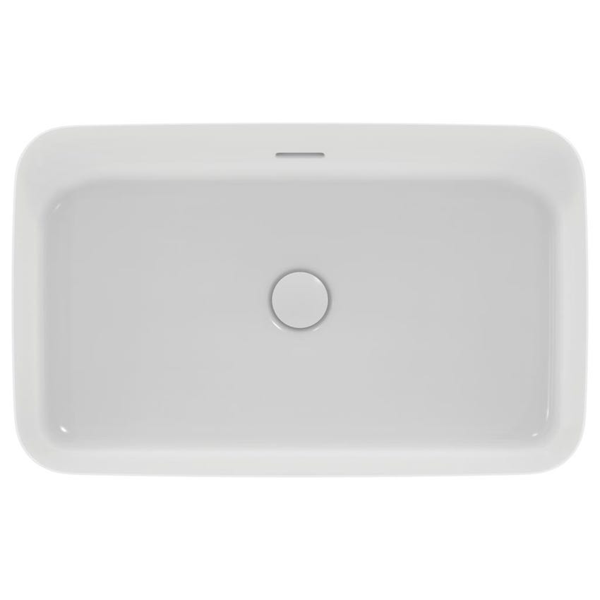 Immagine di Ideal Standard IPALYSS lavabo da appoggio 65 cm, con troppopieno, colore bianco seta finitura opaco E1887V1
