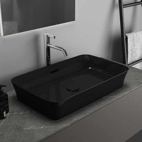 Immagine di Ideal Standard IPALYSS lavabo da appoggio 65 cm, con troppopieno, colore nero E1887V2