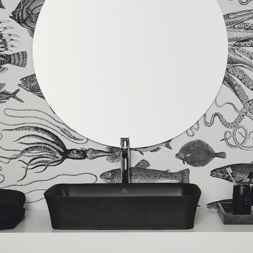 Immagine di Ideal Standard IPALYSS lavabo da appoggio 65 cm, con troppopieno, colore nero finitura opaco E1887V3