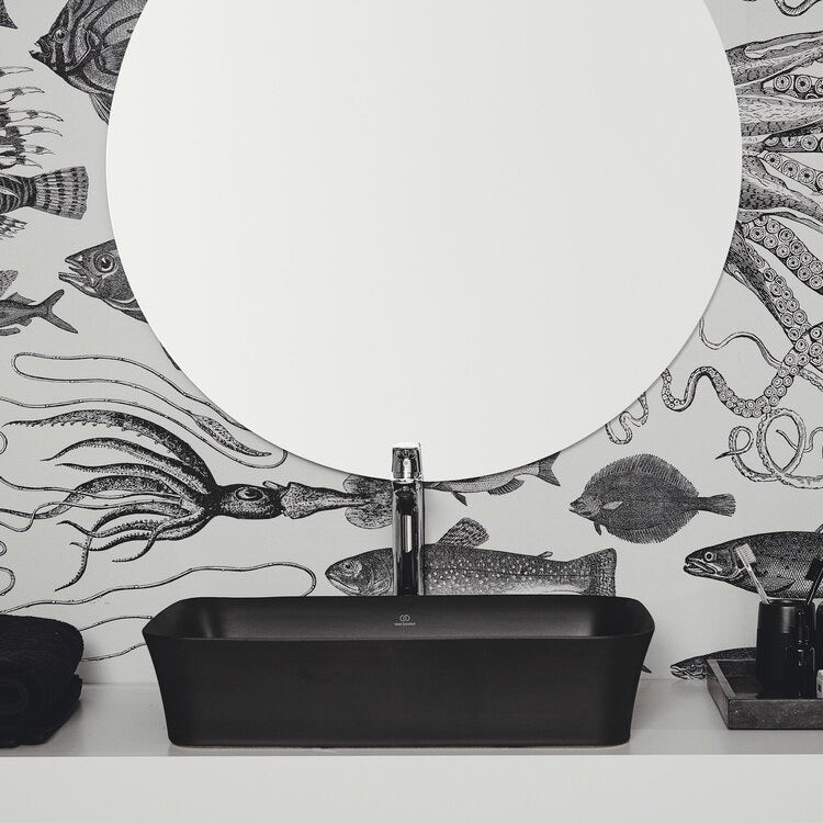 Immagine di Ideal Standard IPALYSS lavabo da appoggio 65 cm, con troppopieno, colore nero finitura opaco E1887V3